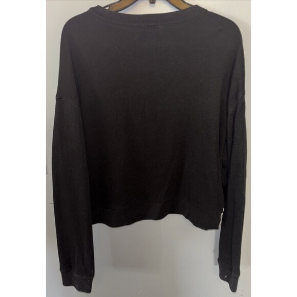 Victorias Secret Pink Logo  Crop Crew  Sweat Shirt Tie Up Sides Small Sz Large - Picture 2 of 5